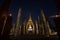 The ancient Buddhist temple of Wat Sa Si in evening twilight. H