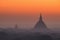 Ancient Buddhist Temples of Bagan Kingdom at sunrise. Myanmar (Burma)