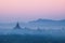 Ancient Buddhist Temples of Bagan Kingdom at sunrise. Myanmar (Burma)