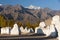 Ancient budhist stupas under Tikse gompa, Ladakh, India