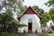 Ancient building antique ubosot of Wat Khae temple for thai people travelers visit and respect praying blessing wish holy mystery