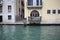 Ancient building surround with water in Venice on the canal, lifestyle in Italy, boat trip in Venezia