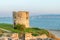 Ancient Byzantine Tower in Nessebar ancient city, one of the major seaside resorts on the Bulgarian Black Sea Coast. Nesebar,