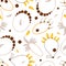 Ancient canines necklaces seamless pattern