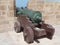 Ancient cannon on the ramparts in Essaouira, Morocco