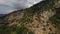 Ancient Carian tombs carved in rocks in Dalyan, Turkey. Aerial view of antique architecture