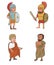 Ancient cartoon  male characters set