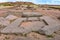 Ancient carved stone replica of the subterranean temple at the Tiwanaku archaeological site, near La Paz, Bolivia