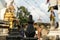 Ancient cast bronze part of the structure in the temple complex Swayambhunath in Kathmandu