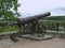 Ancient cast-iron cannon of the 18th century from the bastions of the Chernigov fortress in the city of Chernigov