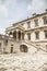 Ancient castle and courtyard in front