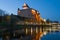 The ancient castle of Herman in October twilight. Narva, Estonia