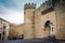 Ancient castle palace inBaku. Castle wall tower and door gate. Castles walls and window. Palace fort background.