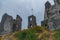 Ancient castle ruins in a Hungarian mountain Somlo