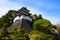 Ancient castle style Fujimi-yagura guard tower building at Tokyo Imperial Palace in Japan