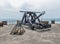 Ancient catapult on the ramparts of Alghero