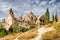 Ancient cavetown near Goreme, Cappadocia, Turkey