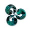 Ancient Celtic symbol. Triple trickle spiral ornament. Luxury malachite, emerald, marble style. Ethnic Breton sign. Print for logo