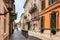 Ancient central baroque street in Turin