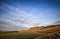 Ancient chalk white horse in landscape at Cherhill Wiltshire Eng