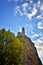 Ancient Chapel Saint Michel de Aiguilhe standing at a very steep volcanic needle Le Puy en Velay, France