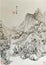 Ancient China Qin Wang Jian Chinese Brush Painting Drawing Antique Landscape Sketch Nature Mountain Watercolor Scenic Art Seal