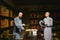 The ancient China tea store,China Drinking culture,Wax figure Indoor of China tea store,