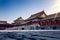 Ancient chinese architecture. historic buildings against the blue sky. The Imperial Palace in Beijing