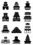 Ancient chinese buildings icons set