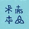 Ancient Christian Symbols and signs.