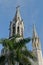 Ancient church of the Sacred Heart of Jesus against the blue sky, Cuba