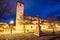 Ancient church and square in historic Albayzin hood of Granada