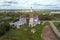 Ancient churches of Parskoye aerial photography. Ivanovo region
