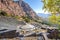 Ancient city of Delphi with ruins of the temple of Apollo.