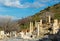 Ancient city Ephesus. Hydreion, ancient architectural structures. Most visited ancient city in Turkey