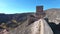 Ancient city fortress bird`s-eye view. Ruin. Old stone buildings