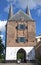 Ancient city gate Nobelpoort and traffic in Zierikzee