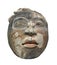 Ancient clay face sculpture isolated