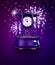 Ancient clock in New Year\'s midnight