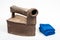 Ancient Coal Iron and Blue Towel, isolated