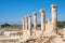 Ancient colonnade at Kato Paphos Archeaological Park. Paphos