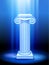 Ancient column in blue light