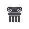 Ancient column icon vector