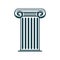 Ancient column or pillar icon, law office symbol