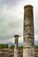 Ancient column ruins in the Dion Archaeological Site at Greece