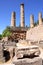 Ancient column and ruins of Temple of Apollo in Delphi, Greece