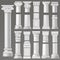 Ancient column vector historical antique column or classic pillar of historic roman architecture illustration ancientry