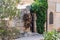 Ancient column for water in the territory of the catholic Christian Transfiguration Church located on Mount Tavor near Nazareth in