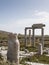 Ancient columns in the archeologic site of Delos