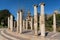 Ancient columns of Joan Maragall gardens in Montjuic, , Barcelona